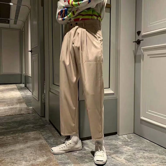 Pantalones Casuales Holgados Vintage para Hombre con Detalle Colgante