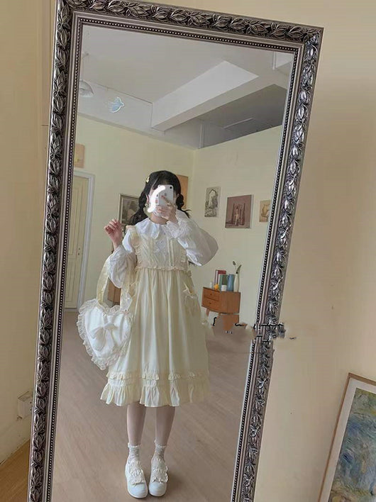 Falda JSK Estilo Lolita con Corazón Hueco y Lazo - Image 4
