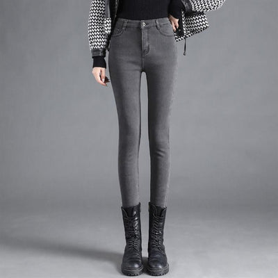 Jeans Talle Alto Forrados en Polar Extra Gruesos para Mujer - Image 23