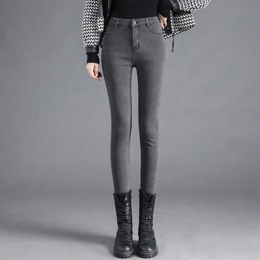 Jeans Talle Alto Forrados en Polar Extra Gruesos para Mujer - Image 23