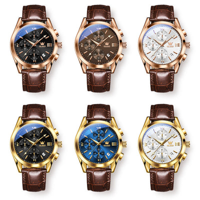 Reloj Deportivo Hombre Tres Ojos Seis Pines Resistente al Agua con Calendario - Image 14
