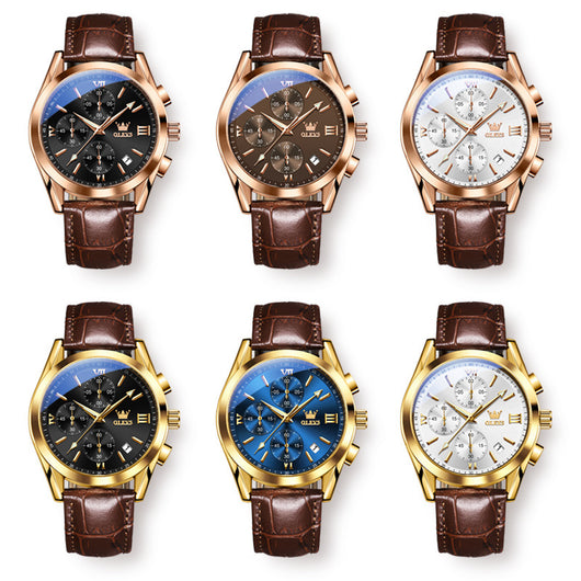 Reloj Deportivo Hombre Tres Ojos Seis Pines Resistente al Agua con Calendario - Image 14