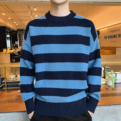 Suéter Grueso para Hombre Tejido Base Cuello Redondo Otoño Invierno - Image 12