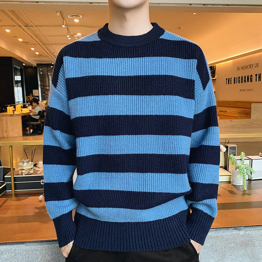 Suéter Grueso para Hombre Tejido Base Cuello Redondo Otoño Invierno - Image 12