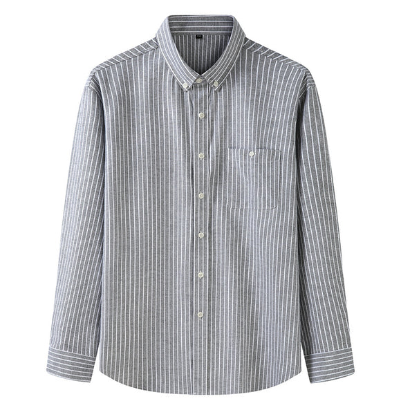 Camisa Casual Holgada de Algodón para Hombre Talla Grande