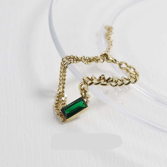 Pulsera de Esmeralda con Diseño Exclusivo y Temperamento Elegante