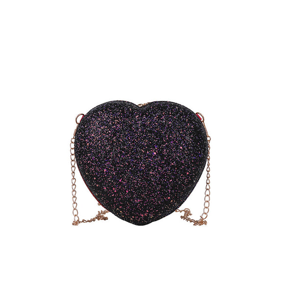 Bolsa de Cristal Brilhante com Lantejoulas Pêssego - Design Elegante e Puro