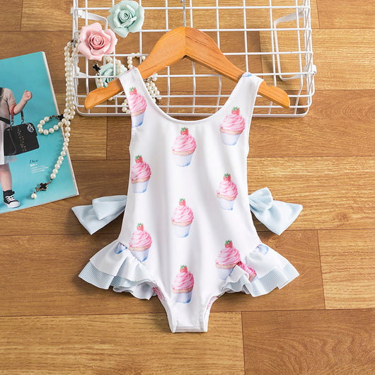 Traje de Baño Infantil Niña Sandía con Flores 3D - Bikini Estampado - Image 6
