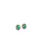 Women's Natural Emerald Silver Plated Stud Earrings Green