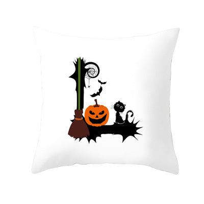 Funda de Cojín de Halloween con Letras Divertidas en Piel de Durazno para Hogar y Oficina - Image 24