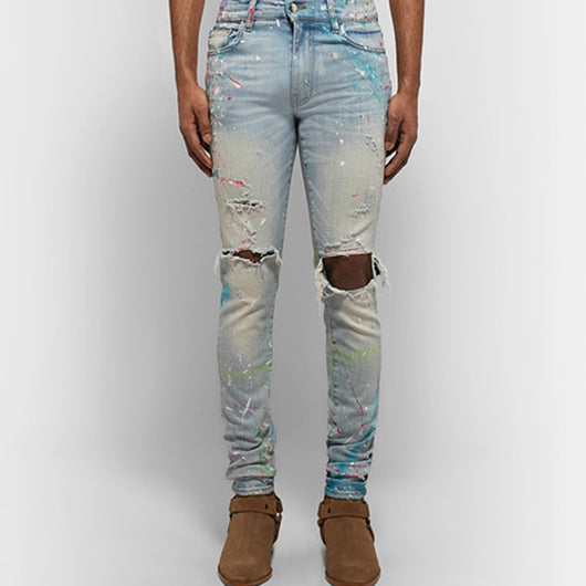 Pantalones Slim Fit con Cierre y Detalles Rotos - Unisex - Image 11