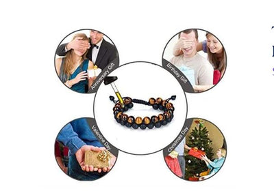 Pulsera de Ojo de Tigre y Piedra Volcánica - Image 8