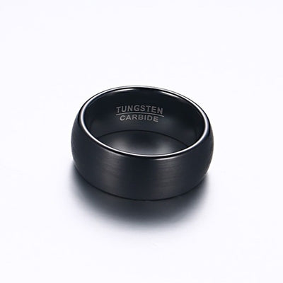 Anillo de Tungsteno Puro Plateado Negro Cepillado - Image 11