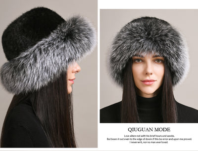 Gorro de Visón Trenzado para Mujer - Abrigo Elegante de Invierno - Image 16