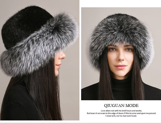 Gorro de Visón Trenzado para Mujer - Abrigo Elegante de Invierno - Image 16