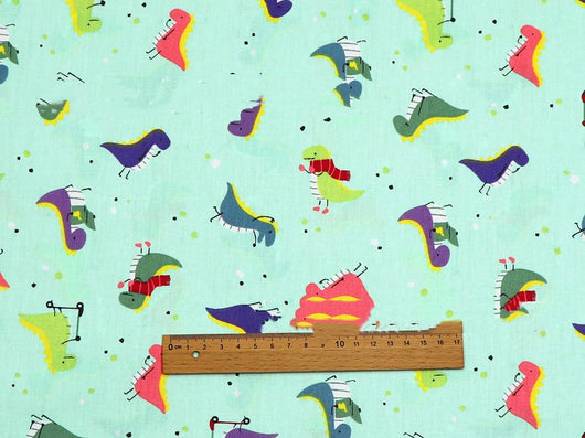 Juego de Telas de Algodón Estampado Dinosaurio de Cuatro Piezas - Image 2