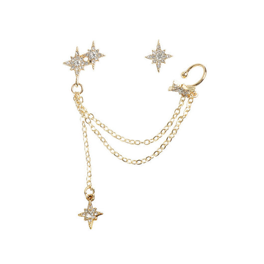 Aretes Asimétricos Diamante Meteor - Estilo Temperamento Dongdaemun - Image 6
