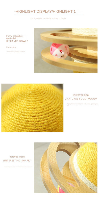 Rascador de Sisal para Gatos con Bola Interactiva y Tablero de Desgaste - Image 9