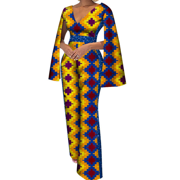 Jumpsuit de Algodón con Estampado Étnico Batik para Mujer