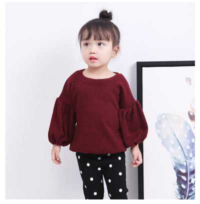 Blusa Infantil Primavera con Mangas Linterna - Colores Sólidos - Image 5