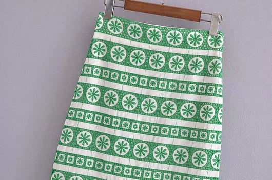 Falda Midi Talle Alto Reductora con Bordados - Image 17