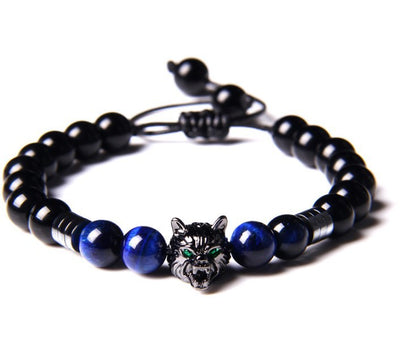 Pulsera de Ágata Yoga con Cabeza de Lobo 8mm - Image 5