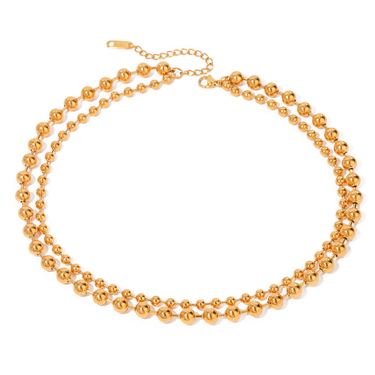 Collar Clavícula Acero Inoxidable Cadena Dorada 18k con Perlas de Amor - Image 14
