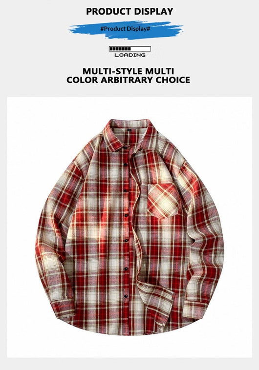 Camisa-Chaqueta Casual de Cuadros para Hombre - Image 13