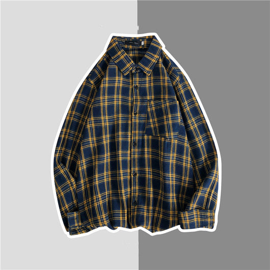 Camisa Tipo Jacket de Cuadros Flanela Estilo Americano para Hombre - Image 12