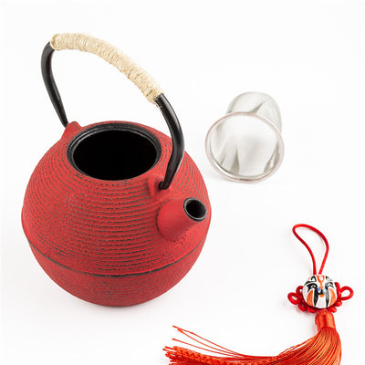 Tetera de Hierro Roja y Amarilla 680ml - Juego de Té Profesional para Restaurantes - Image 13