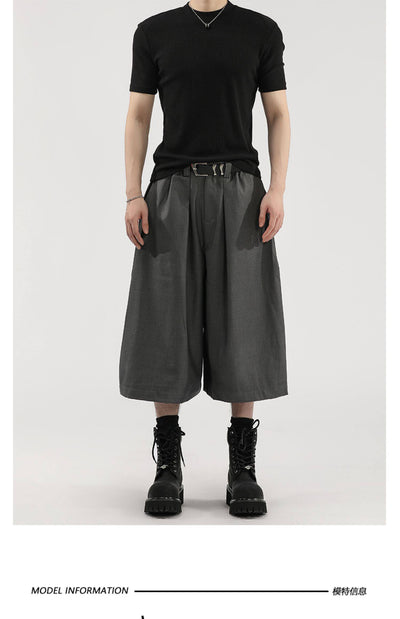 Pantalones Cortos de Vestir con Pliegues y Caída Ancha para Hombre - Image 10