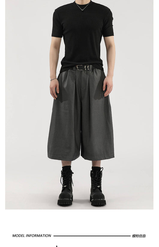 Pantalones Cortos de Vestir con Pliegues y Caída Ancha para Hombre - Image 10
