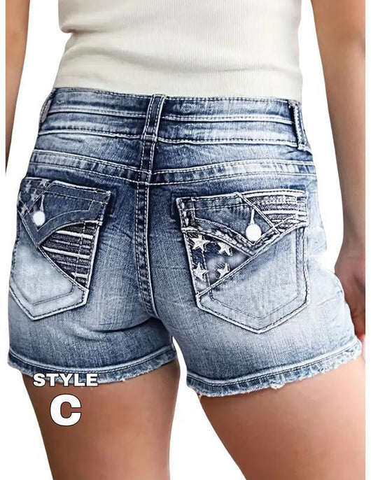 Shorts Retro para Hombre con Detalles Bordados y Acabado Desgastado - Image 7