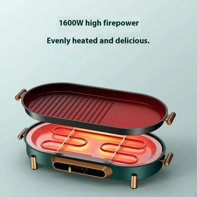 Sartén Eléctrica Multifuncional sin Humo - Parrilla y Olla Integrada - Image 9