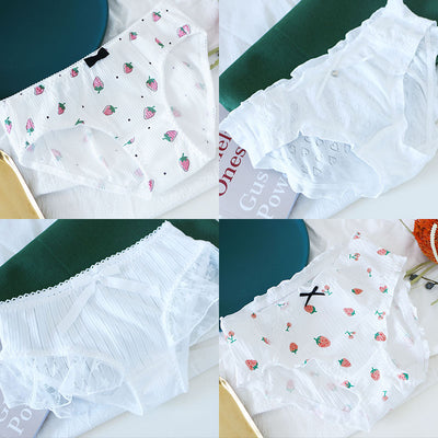Pack de 4 Tangas de Algodón Puro con Encaje - Cintura Media y Baja - Image 3
