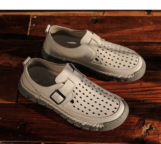 Zapatos Casuales de Cuero Transpirables con Costuras Reforzadas Talla Grande - Image 16
