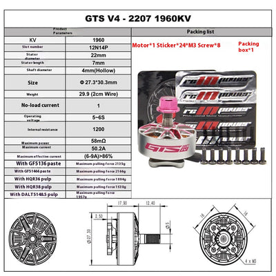 Motor Brushless Racing GTS V4 2207 para Drones FPV de Alto Rendimiento - Image 7