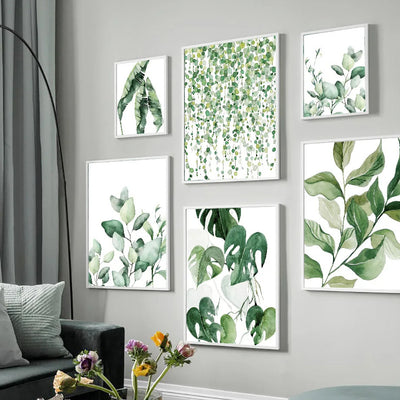 Lámina Decorativa Hoja Monstera Acuarela Verde - Image 17
