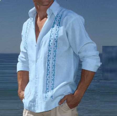 Camisa Casual de Playa para Hombre con Estampado Fashion