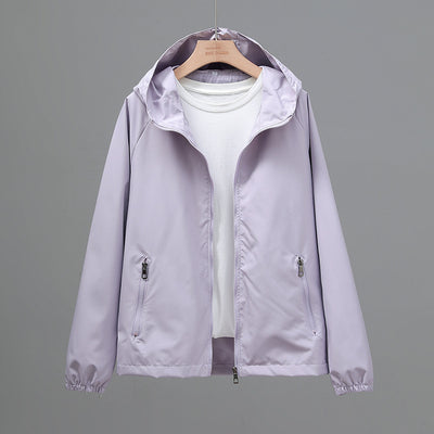 Chaqueta Hoodie Suelta Cropped Talla Grande Mujer - Ligera y Casual - Image 6