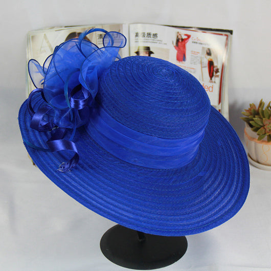 Sombrero Visera Organza con Flor - Estilo Elegante y Sofisticado - Image 4