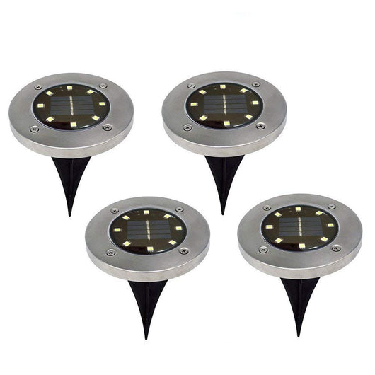Lámpara Solar Subterránea 8 LED Acero Inoxidable para Jardín - Image 6