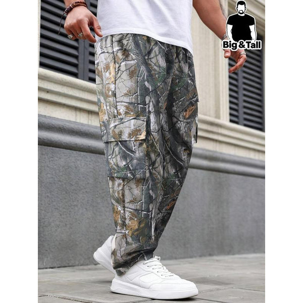 Pantalón de Talla Grande para Hombre con Estampado Escocés y Cintura Ajustable