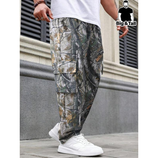 Pantalón de Talla Grande para Hombre con Estampado Escocés y Cintura Ajustable - Image 2