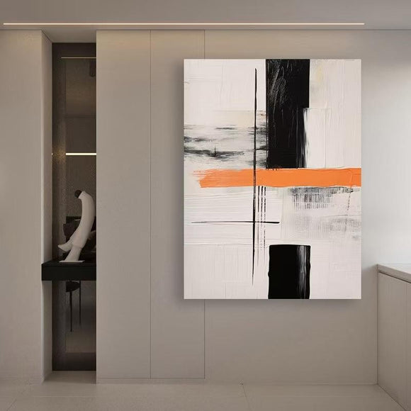 Cuadro Abstracto Wabi Sabi Óleo Pintado a Mano - Arte Moderno Texturizado sin Marco