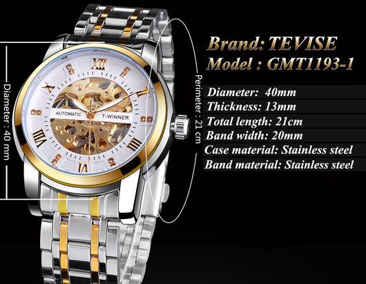 Reloj Mecánico Impermeable con Diseño Calado para Hombre - Image 12