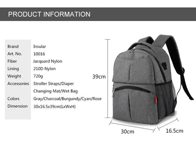 Mochila Maternal de Gran Capacidad para Pañales y Accesorios de Bebé - Image 6