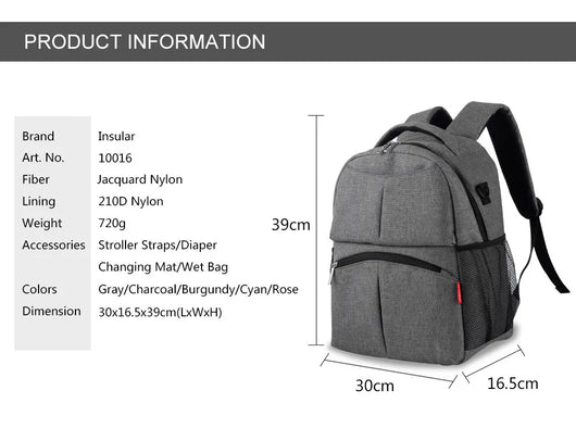 Mochila Maternal de Gran Capacidad para Pañales y Accesorios de Bebé - Image 6