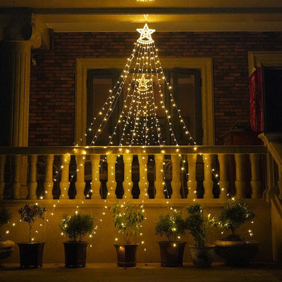 Luz Cascada LED Estrella de Cinco Puntas para Decorar Jardines y Patios - Image 7