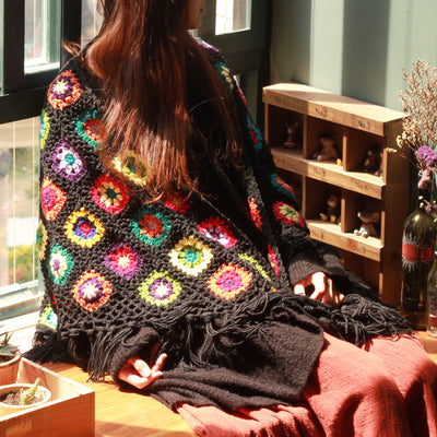 Bufanda Chal de Lana Tejida a Mano Estilo Retro Mori para Mujer - Image 10
